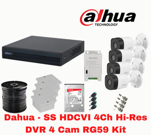 Dahua - SS HDCVI 4Ch Hi-Res DVR 4 Cam RG59 Kit SS4CHRG59KIT