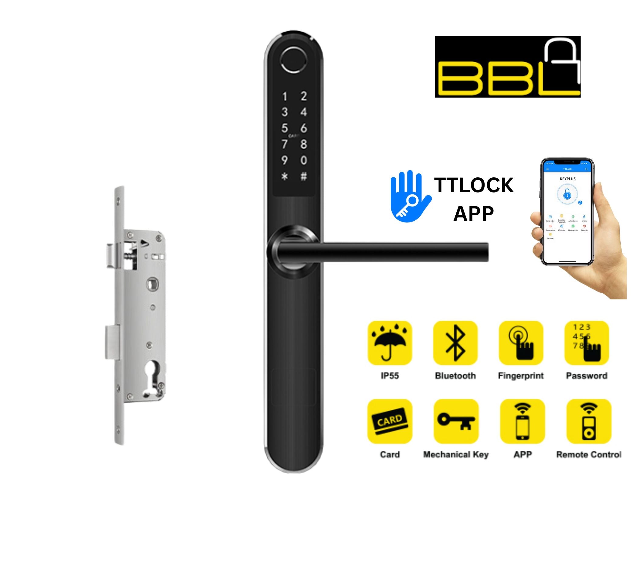 SMART LOCK BBL 25MM SS304 BLACK IP55 – Security Superstore Shelly